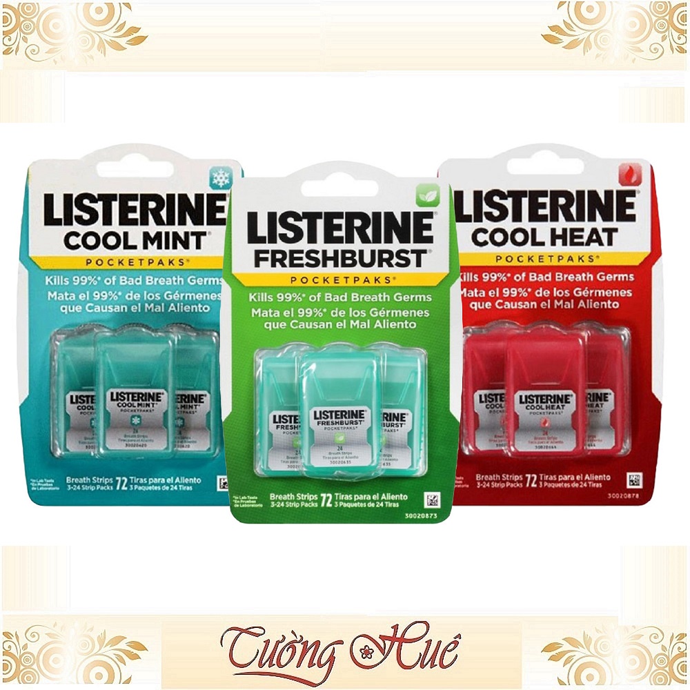 Ngậm Thơm Miệng Listerine Cool Heat Pocket Paks - Vỉ/3 Cái (