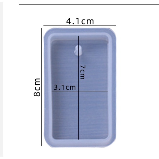 Khuôn resin hình chữ nhật làm móc khóa