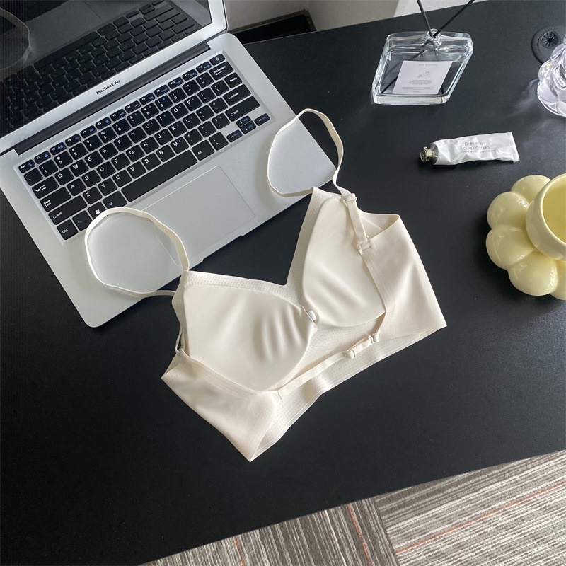 Áo Lót Lụa Lạnh Không Dây Lưng Thấp Nâng Ngực Tàng Hình Size S-XL