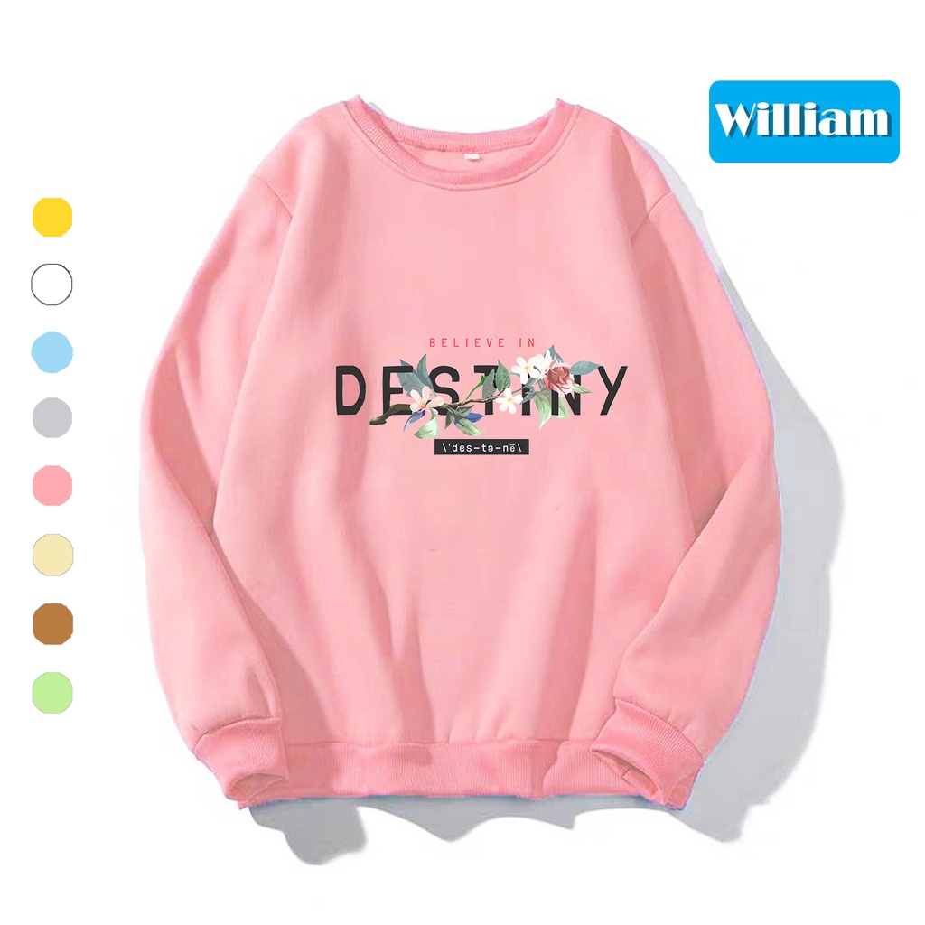 Áo sweater nam nữ in hình DESTINY cực sang chất nỉ dày dặn, hợp làm áo cặp William - DS193