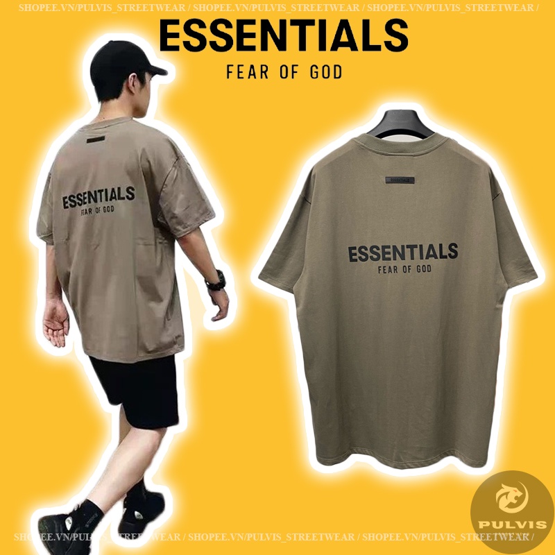 - Áo Tee FEAR OF GOD ESSENTIALS T-shirt 3D Silicon SS21 (Taupe), áo thun FOG ESSENTIALS, tee FOG