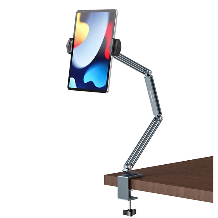 Kệ kẹp Arm kê ipad, tablet, máy tính bảng kẹp cạnh bàn chức năng xoay 360 độ cao cấp P60, P60 Plus.
