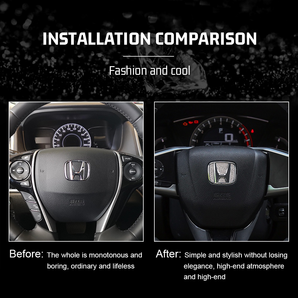 Miếng Dán Logo Trang Trí Vô Lăng Xe Hơi Honda Bmw Đính Pha Lê Lấp Lánh