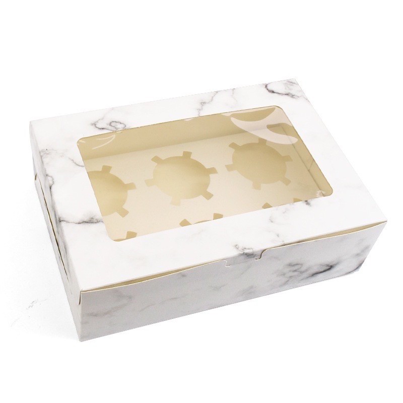 1 hộp giấy đựng cupcake nắp trong 2-4-6-12 bánh