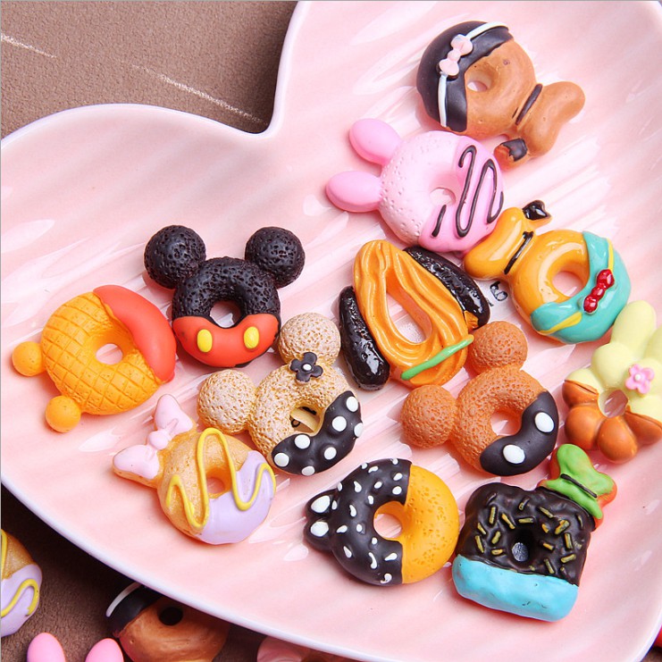 Mô hình các mẫu bánh Donut trang trí tiểu cảnh, vỏ điện thoại, DIY,...