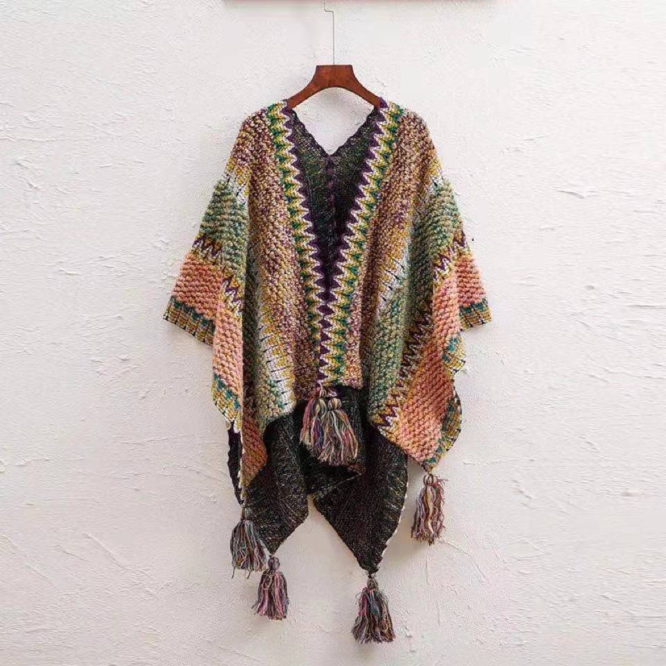 [Stock] Áo choàng len màu đỏ đa năng phong cách dân tộc Xinjiang Qinghai du lịch [Hanchao life]
 | BigBuy360 - bigbuy360.vn