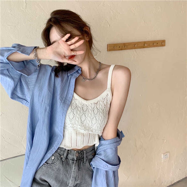 COZOK Áo Tank Top Không Tay Phối Ren Quyến Rũ Hợp Thời Trang Cho Nữ