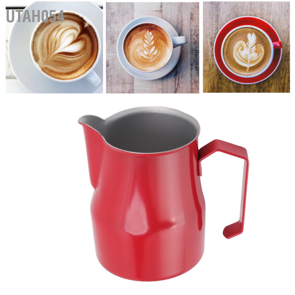 [Hàng HOT] 550ml Ca đánh sữa bằng thép không gỉ miệng nhọn cà phê Espresso【Utah054】