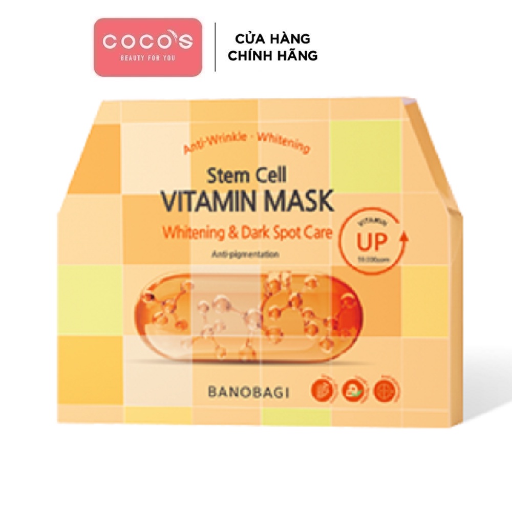 COMBO 10 Mặt Nạ Giấy Dưỡng Ẩm Trắng Da Banobagi Stem Cell Vitamin Mask (2021) (10 X 30ml)