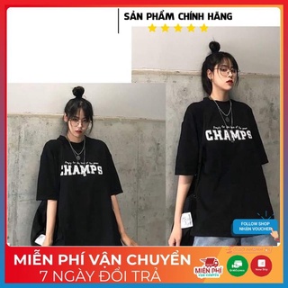 Áo thun cổ tròn unisex form rộng in hinh chữ