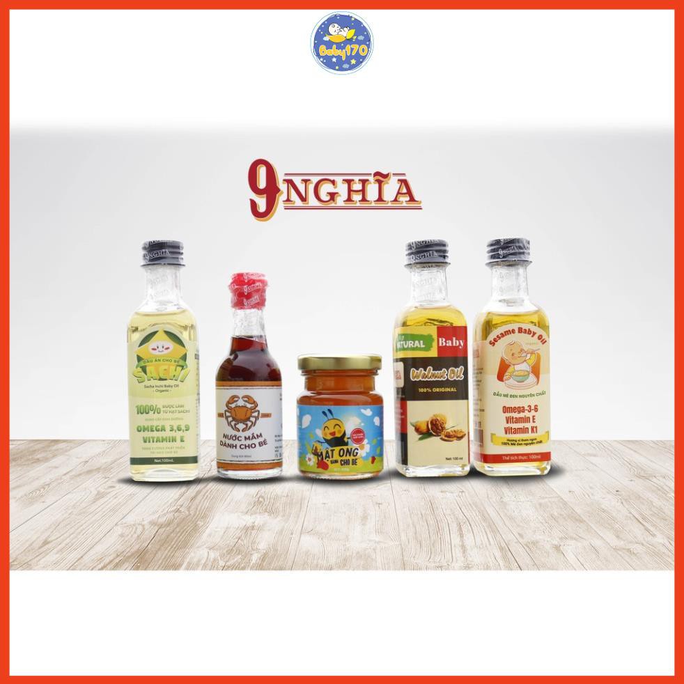 Dầu Sachi 100ml 9-Nghĩa - dầu ăn nguyên chất tự nhiên giàu Omega 3.6.9 - cho bé ăn dặm mẹ yên tâm