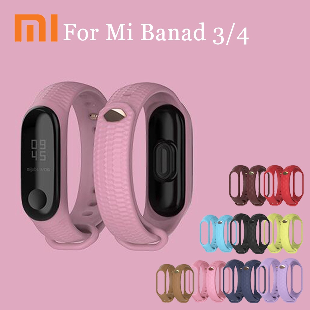 Dây Đeo Làm Từ Cao Su Thay Thế Cho Xiaomi Miband 3 Miband 4 Chất Lượng Cao