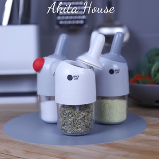 Hũ đựng gia vị, lọ có thìa, nắp rắc và Vòng Silicon chống ẩm bảo quản gia vị không bị vón cục đảm bảo chất lượng gia vị