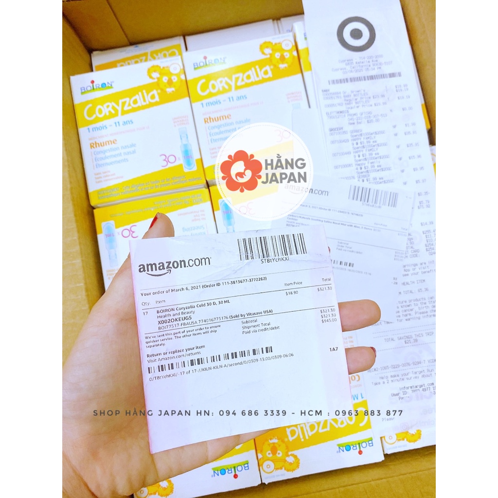 Muối uống vi lượng Coryzalia Canada hộp 15/ 30 tép cho bé nghẹt mũi, sổ mũi, chảy nước mũi