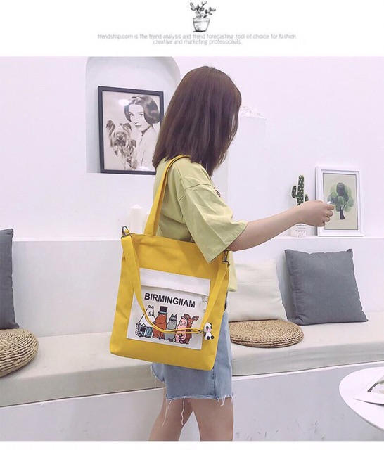 TÚI TOTE ĐEO 2 KIỂU GIÁ SỈ 5 CHÚ LỪA