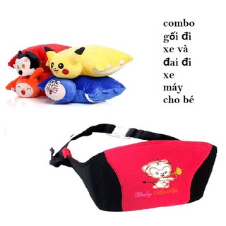 combo gối đi xe và đai đi xe máy cho bé