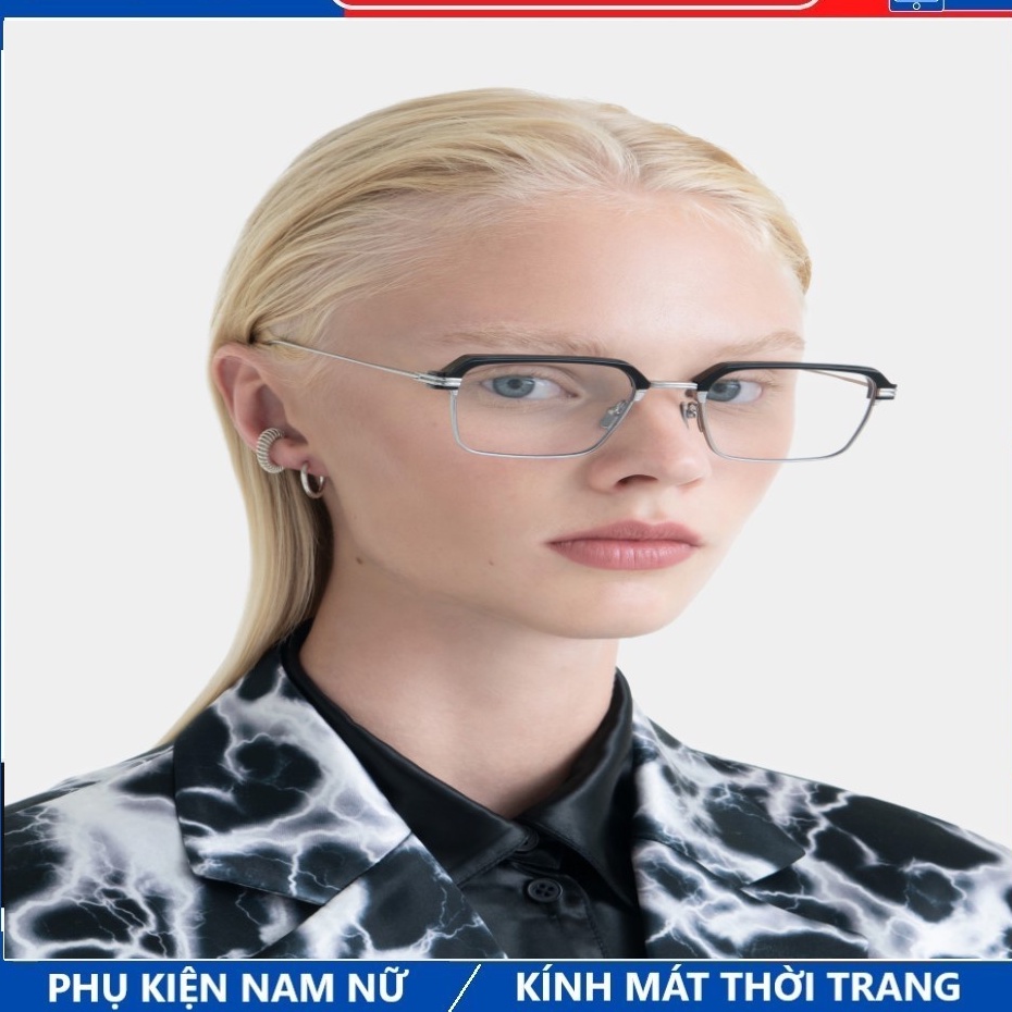 Gọng kính cận nam nữ vuông kim loại chống gãy , thiết kế thời trang bền đẹp 21102