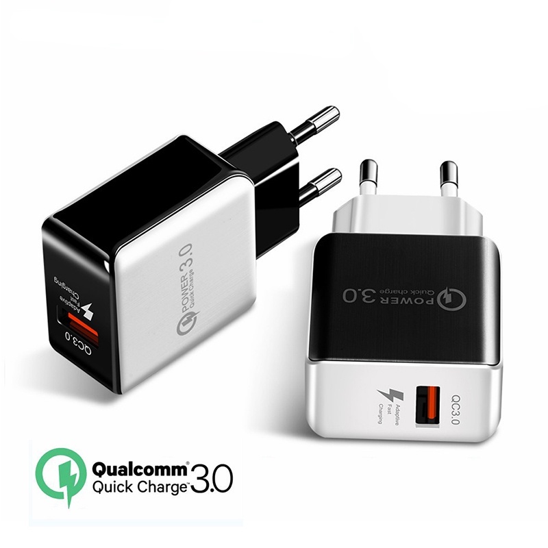 Quick Charge QC3.0 Mobile Phone Charger USB Travel Wall EU Charger Smartphone Fast Charging For iPhone Samsung Xiaomi LG