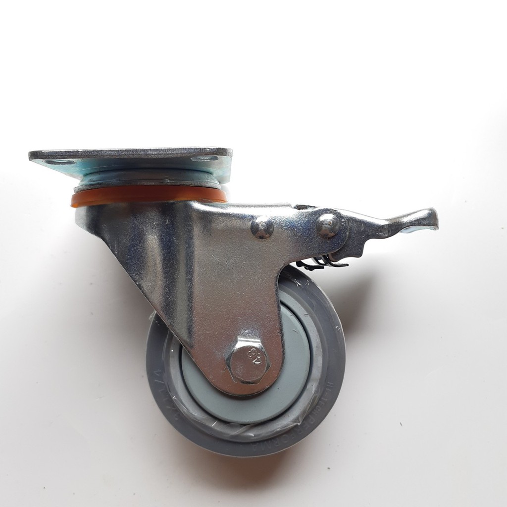 Bộ 4 bánh xe đẩy hàng Cao su 75mm - MITUHOME - Bánh xe chống ồn -Thích hợp để dùng trong bệnh viện, khách sạn