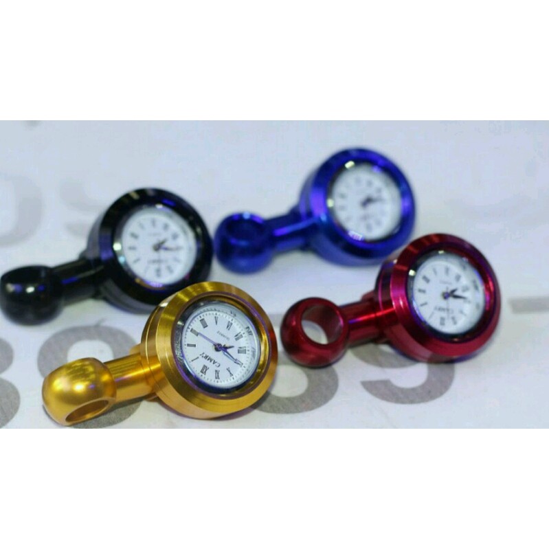 Đồng Hồ Mini Gắn Chân Kính Xe Máy - Màu Bạc/ Đen/ Cam/