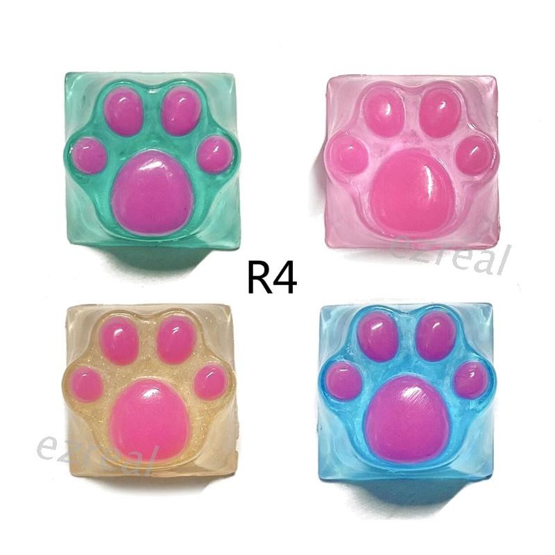 OEM Nút Bàn Phím Hình Chân Mèo Hello Kitty Bằng Nhựa Resin Màu Rgb Trong Suốt