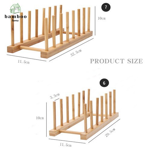 Kệ úp dĩa THE BAMBOO giá trưng bày dĩa giá trưng bày tạp trí bằng tre gỗ tiện lợi đẹp mắt cho nhà bếp nhiều kích thước