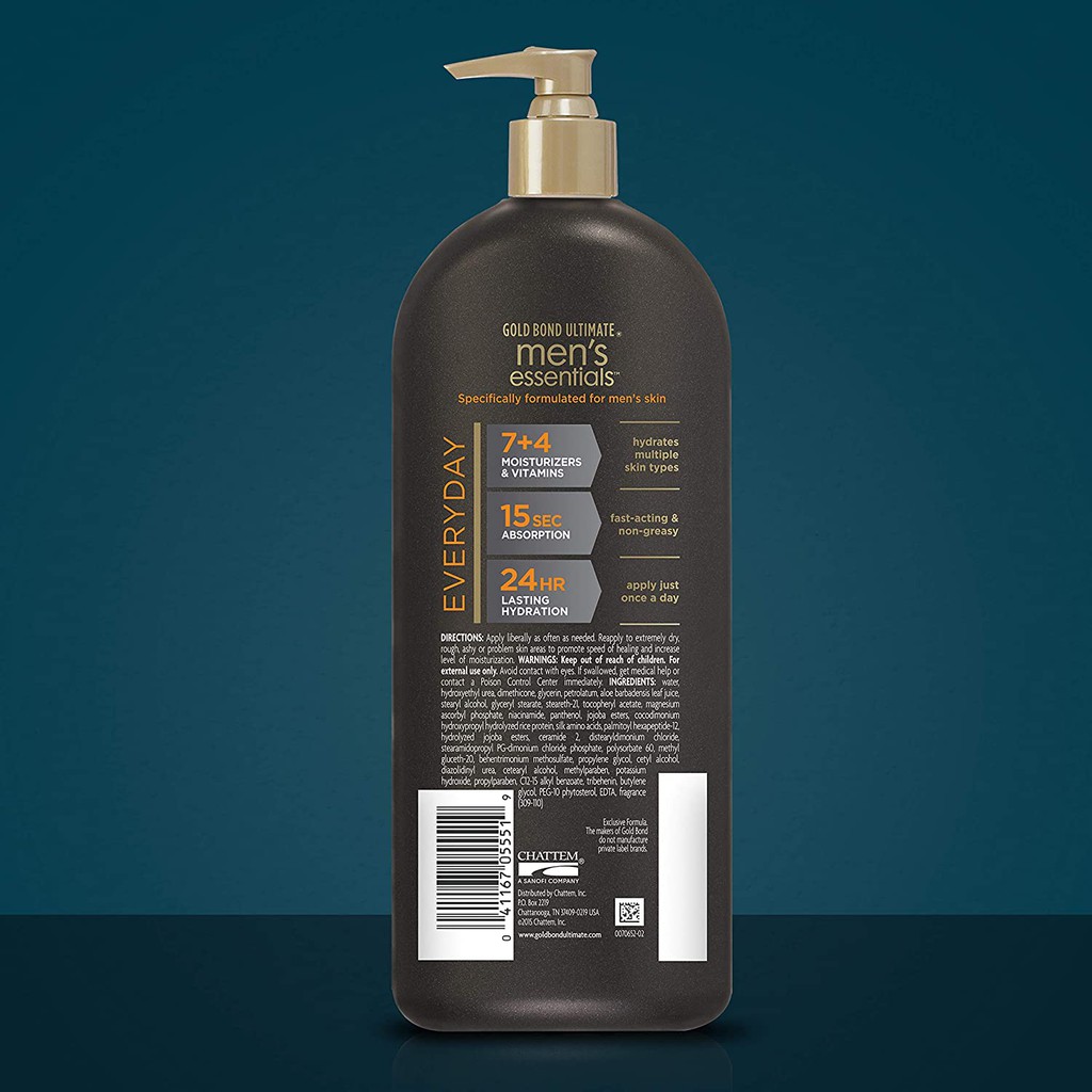 Dưỡng thể cho tay &amp; toàn thân dành cho nam Gold Bond Men's Everyday Essentials Lotion 595g (Mỹ)