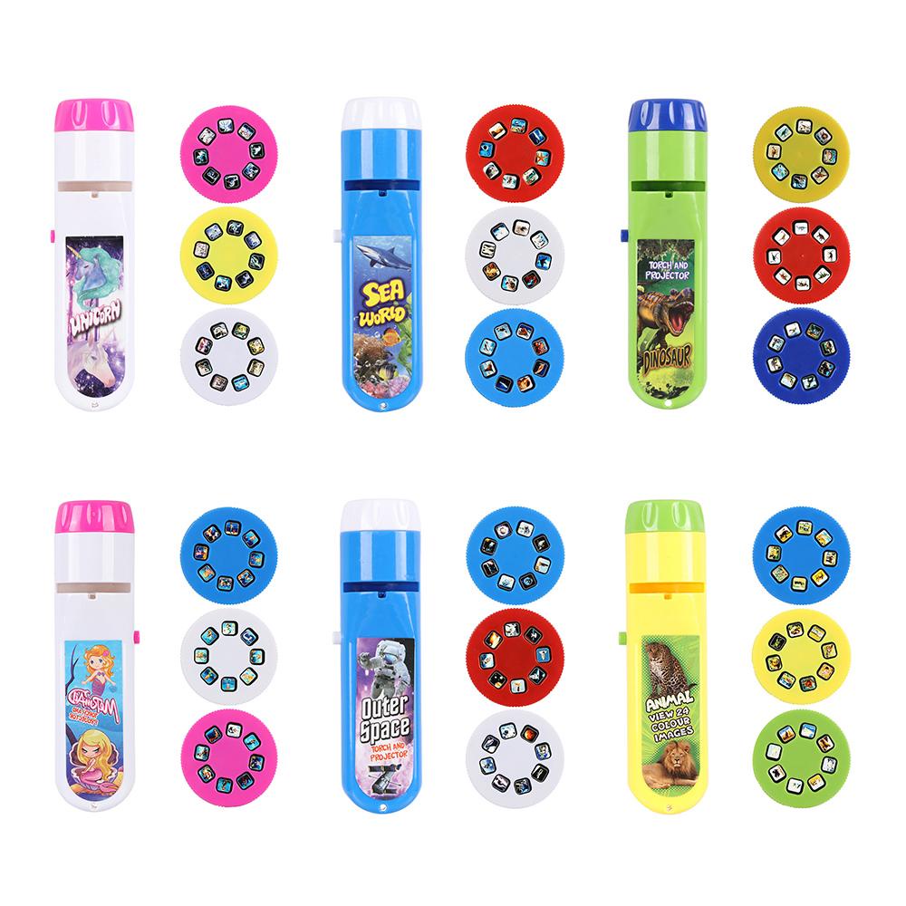 Đồ Chơi Đèn Pin Chiếu Hoạt Hình Giáo Dục Sớm Cho Bé Kat1