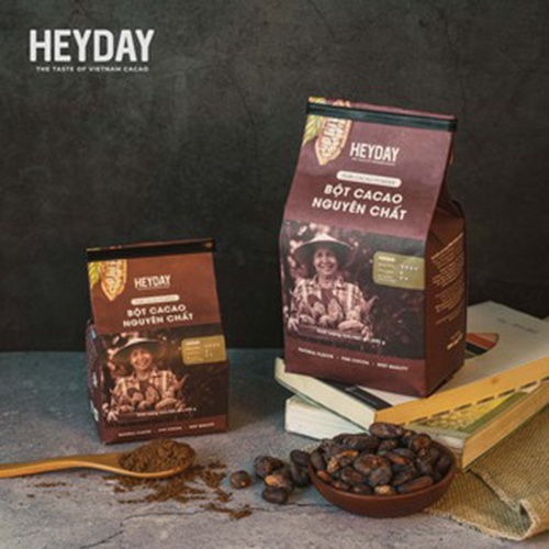 Combo Hộp 12 gói tiện lợi bột cacao sữa Heyday và Bột cacao nguyên chất dòng Origin thượng hạng túi 250g