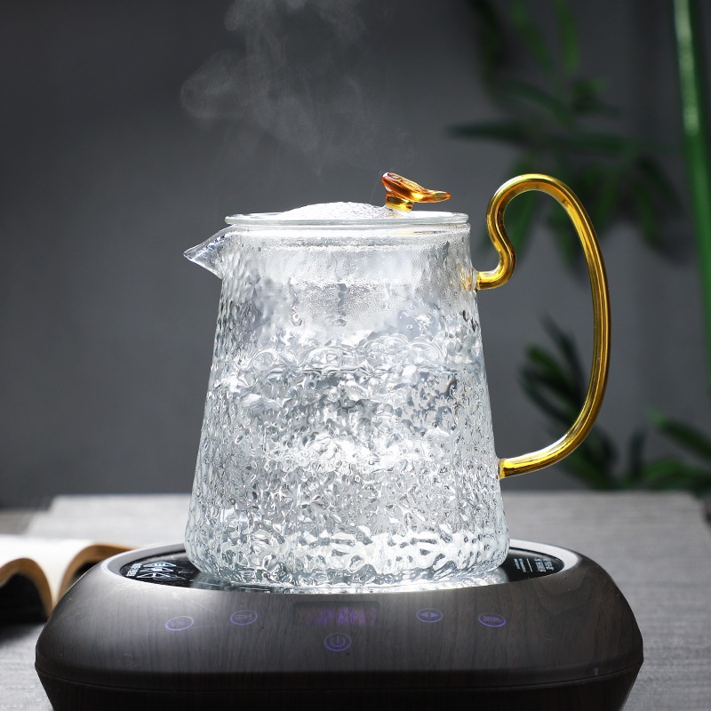 Ấm Thủy Tinh Pha Trà Mầu Hổ Phách có kèm lọc