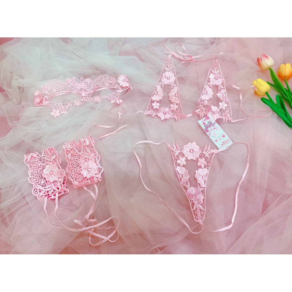 Q11.HCM BK008 bộ chip sexy kèm vòng tay và mặt nạ - đồ lót gợi cảm - cosplay sexy hầu gái | BigBuy360 - bigbuy360.vn