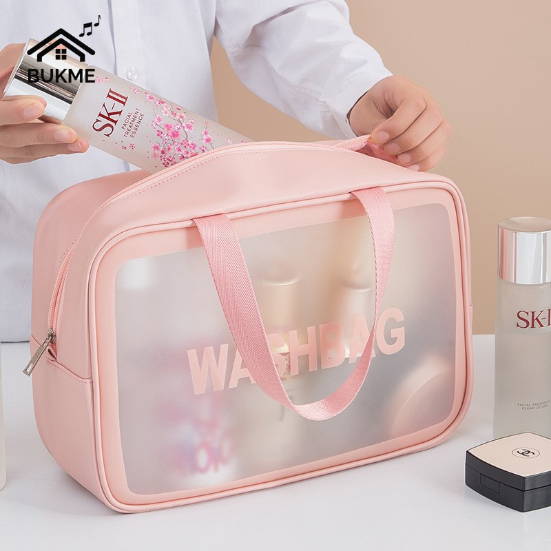 Túi du lịch đựng mỹ phẩm đồ trang điểm Washbag mini trong suốt chống nước tiện lợi