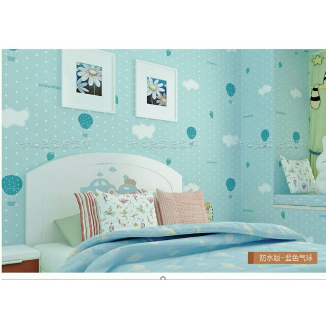 DECAL 1m Giấy dán tường khổ rộng 45cm ( có sẵn keo ) - KHÍ CẦU XANH ELL088 | BigBuy360 - bigbuy360.vn