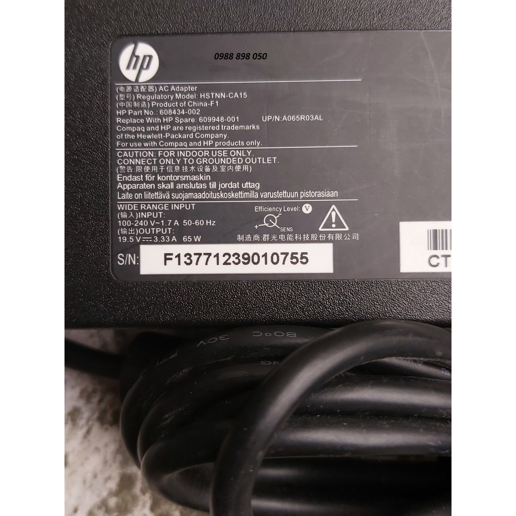 Bộ sạc máy tính xách tay HP 19.5V 3.33A chân kim to xịn theo máy