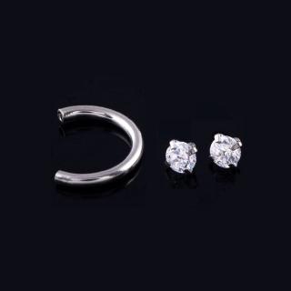 Khuyên mũi 3mm đơn giản đính đá cho nữ