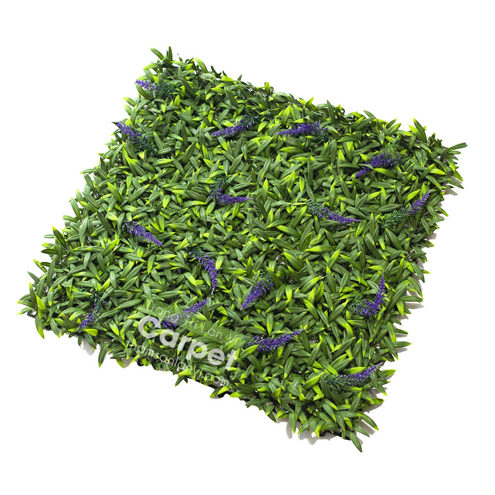 Cỏ nhân tạo treo tường, tấm cỏ nhựa oải hương trang trí không gian nhà cửa kích thước 50cm x 50cm