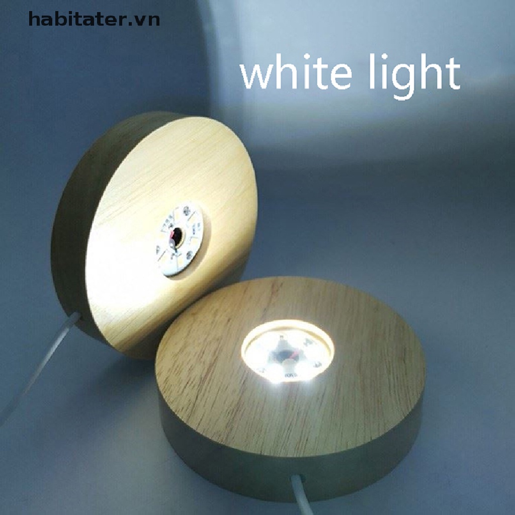 Đế đèn LED bằng gõ dùng để trưng bày mô hình trang trí bằng pha lê/thủy tinh/nhựa resin nghệ thuật