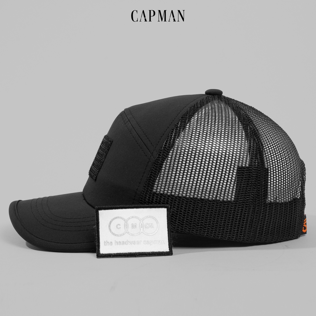 Mũ lưỡi trai CAPMAN dáng thế thao ôm đầu CM22 vải dù phối lưới