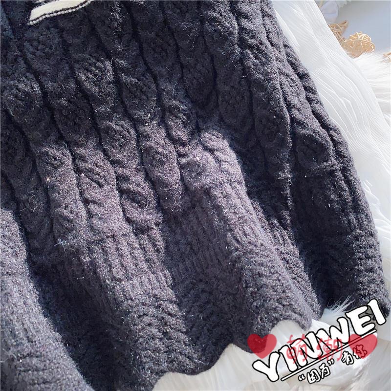 ❤Đáng yêu Tide❤Áo dệt kim sát nách dáng rộng cổ chữ V phối ren kiểu Hàn Quốc thời trang mùa xuân cho nữ size S-3xl | BigBuy360 - bigbuy360.vn