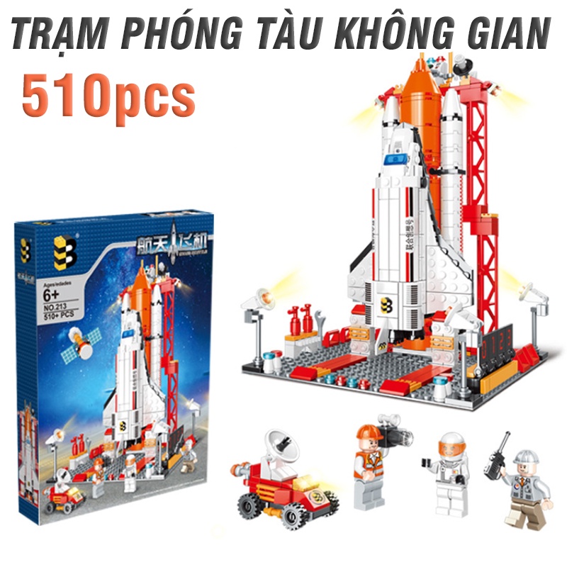 Bộ lắp ghép lego mô hình trạm phóng vũ trụ và phi thuyền không gian gôm 510 chi tiết đồ chơi trẻ em