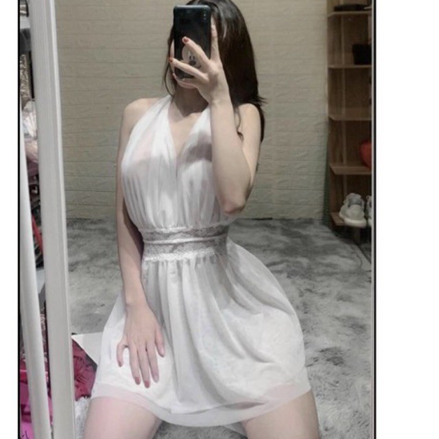 Váy ngủ ren sexy mềm mại cổ V hở lưng sexy VN101