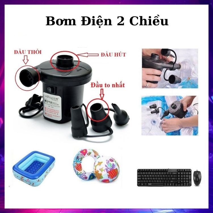 Bơm Điện 2 Chiều Thổi Hút 🌹HÀNG LOẠI 1🌹 Bơm Phao Bơi, Bơm Ghế Hơi, Bơm Bể Phao, Hút Chân Không