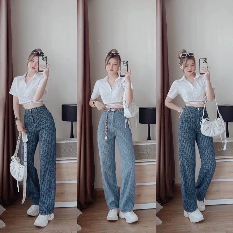 Áo croptop sơ mi cột dây
