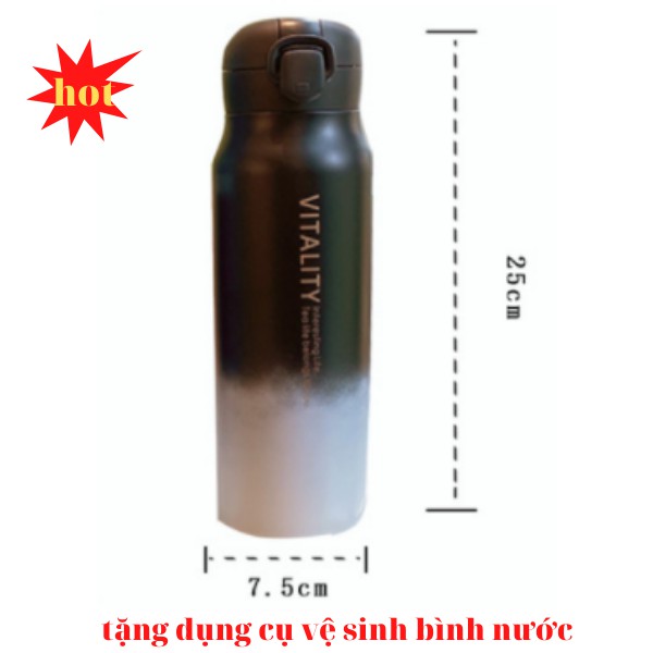 Bình giữ nhiệt INOX 304 phong cách hàn quốc , bình nước có ống hút dung tích 500ml có dây đeo