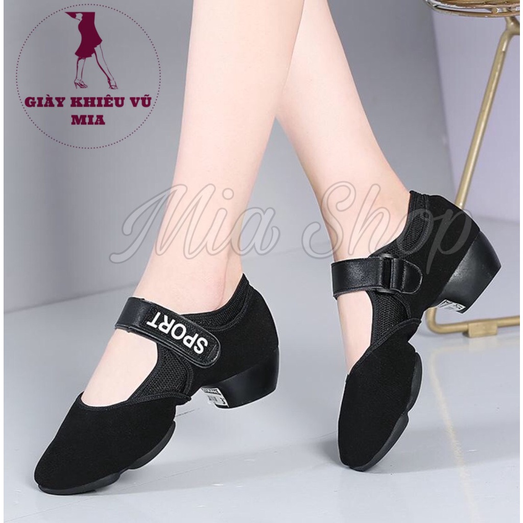 Giày Khiêu Vũ Đa Năng Quai Dán Mềm Mại Gập 360 Độ