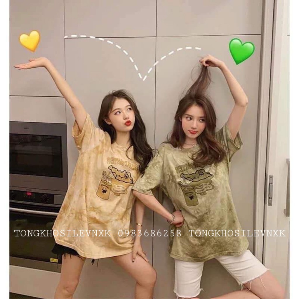 ÁO PHÔNG LOANG IN CÁ SẤU FORM THỤNG TAY LỠ OVERSIZE