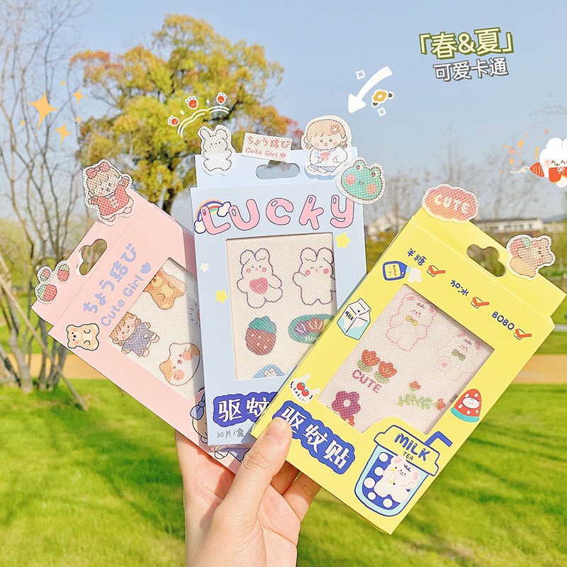 Set 6 miếng dán sticker chống muỗi và côn trùng đốt tiện lợi, Miếng dán đuổi muỗi an toàn họa tiết dễ thương