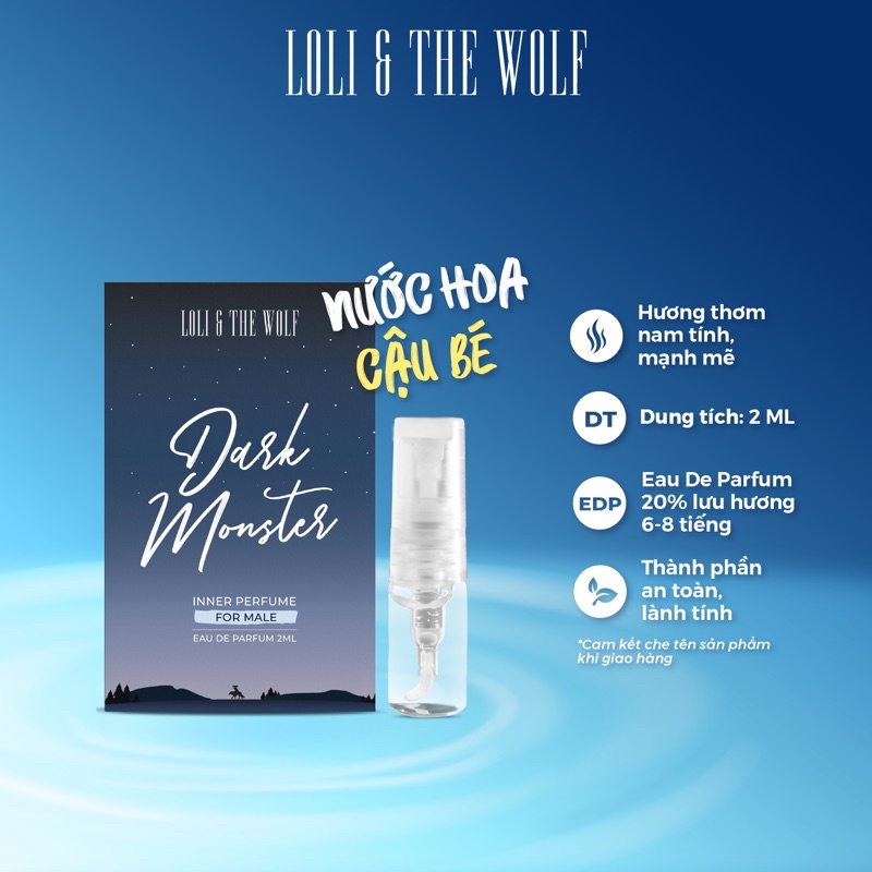 Nước hoa vùng kín nam Dark Monster chai 2ml nhỏ gọn tiện dụng - LOLI & THE WOLF