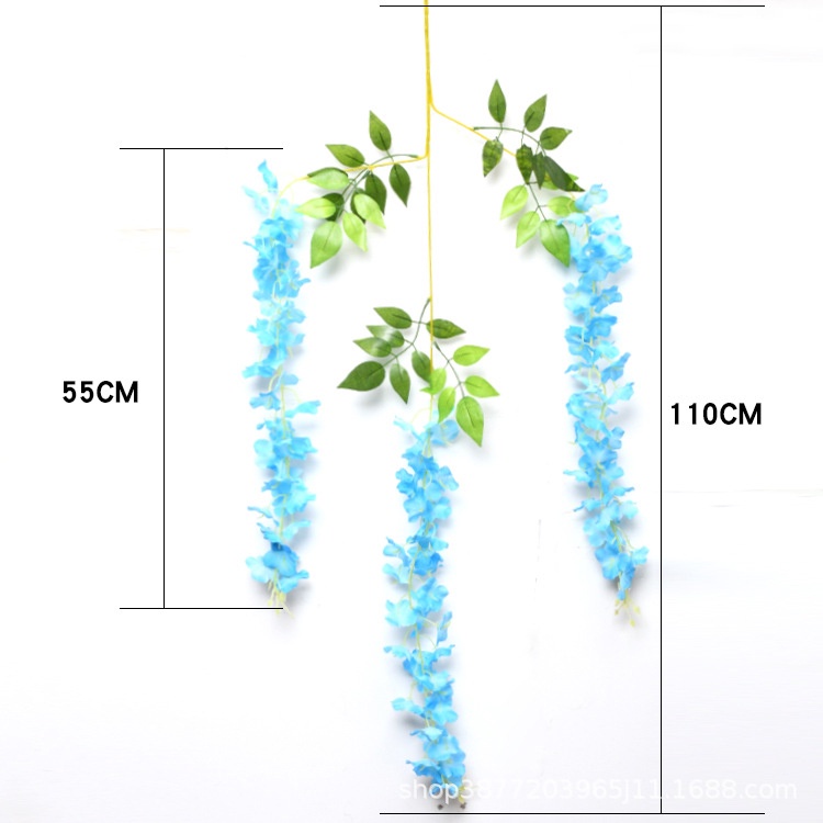 Chậu Hoa Wisteria Giả Treo Tường Trang Trí Tiệc Cưới Khách Sạn Nhà Hàng