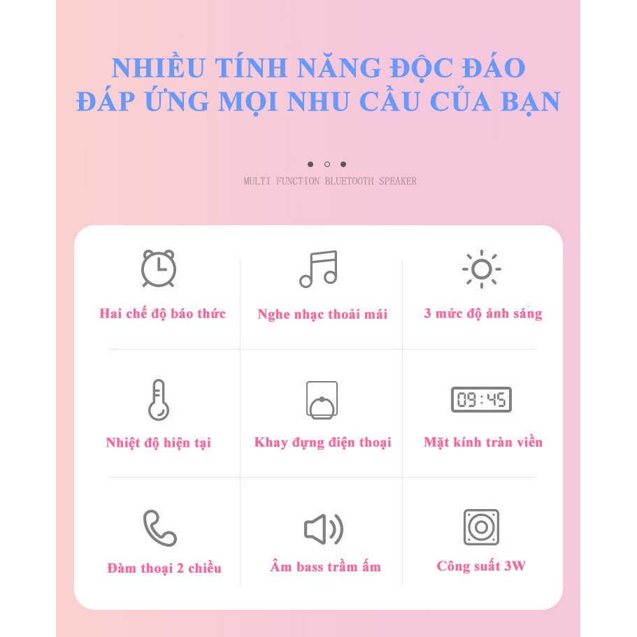 [Kèm 1 viên Pin] Loa bluetooth đa năng kiêm đồng hồ và báo thức Q9